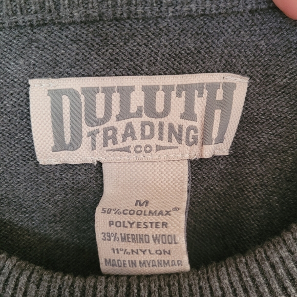Duluth Trading Co Mens Crewneck Wool Blend Sweater Medium - Picture 2 of 6